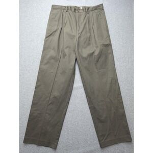 Roper Pants Mens 38x32 Brown Pleated Cotton Khakis Straight Leg Casual‎ Work
